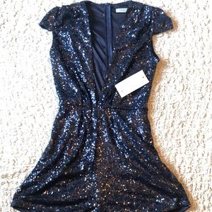 NWT Tobi sequin romper in navy